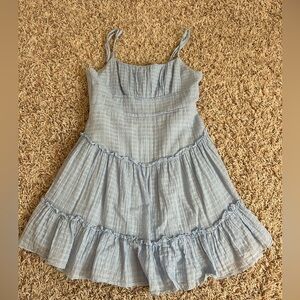 Blue Ruffle Mini Dress